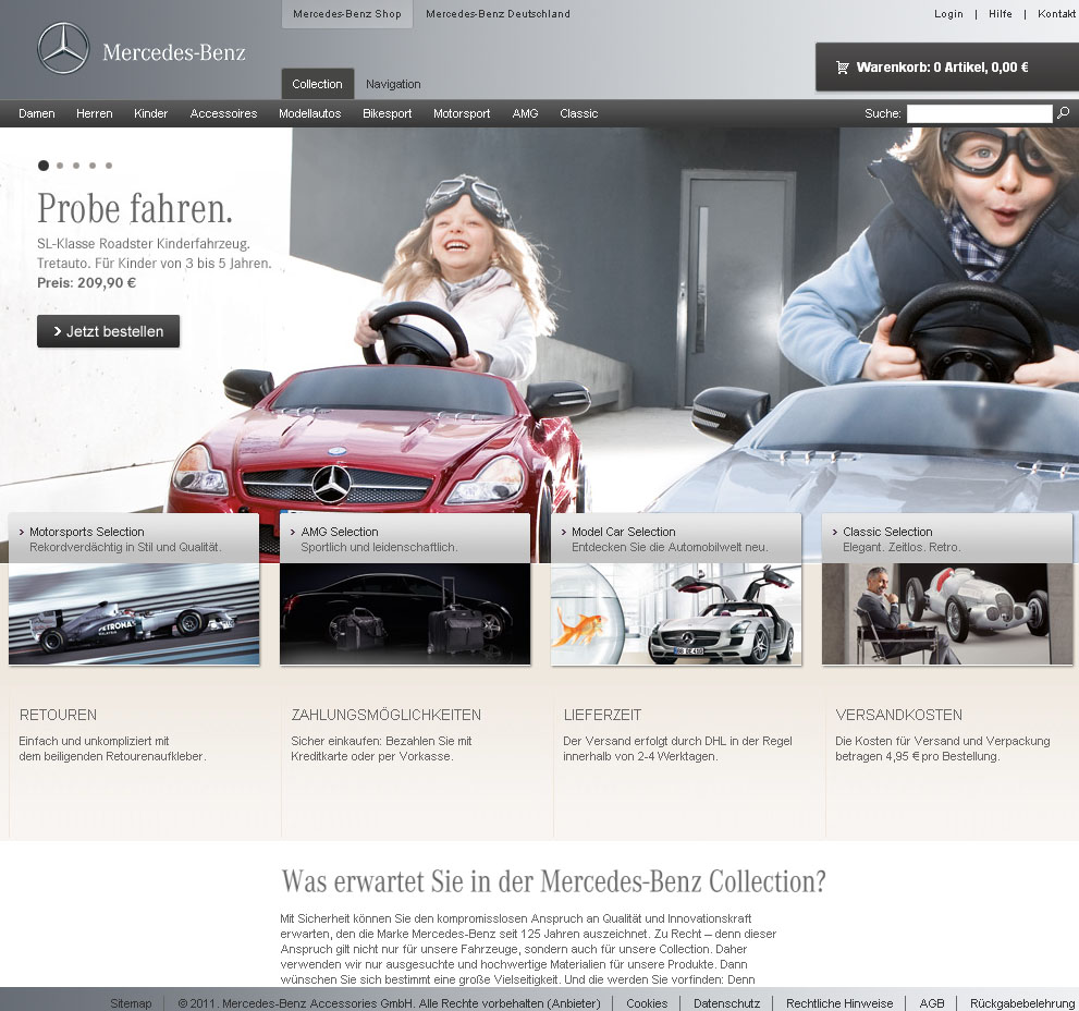 Немецкий Интернет-магазин Mercedes-Benz Collection