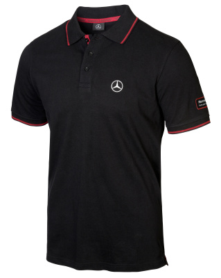Мужская рубашка-поло Mercedes Men's Polo Shirt, Trucker, Black / Red