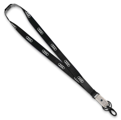 Шнурок с карабином для ключей или бейджа Audi Lanyard, Black