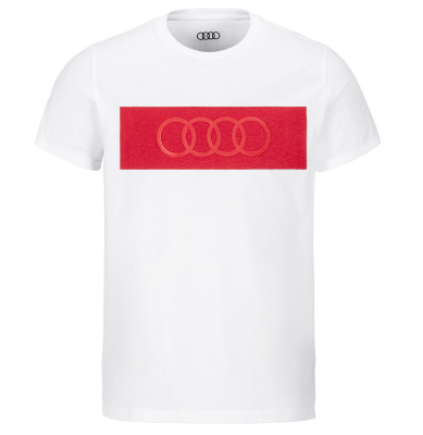 Мужская футболка Audi T-Shirt Ringe, Mens, White