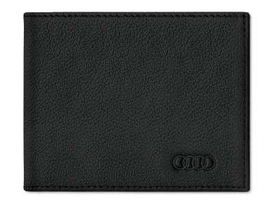 Мужской кожаный мини-кошелек Audi Wallet, Small, Leather, Mens, RFID, black