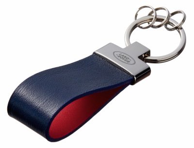 Кожаный брелок Land Rover Premium Leather Keychain, Metall/Leather, Blue/Red