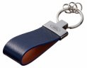 Кожаный брелок Land Rover Premium Leather Keychain, Metall/Leather, Blue/Cognac
