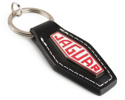 Кожаный брелок Jaguar Heritage Logo Lozenge Keyring, Black